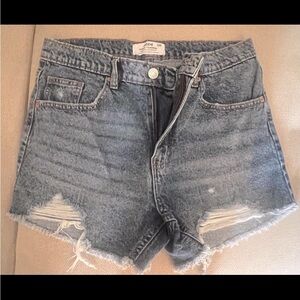 Distressed blue Denim Shorts